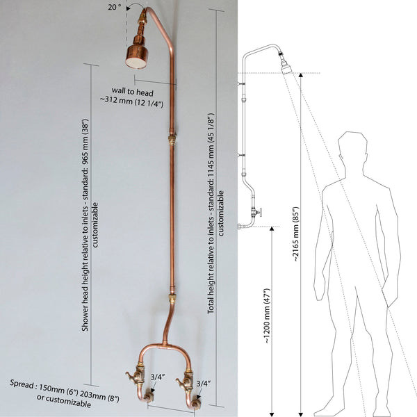 Outdoor copper shower dimensions by Switchrange