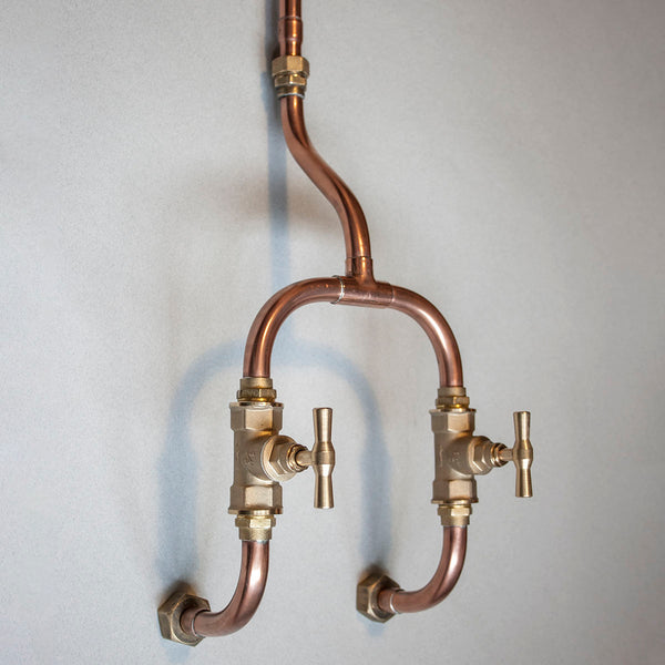 Outdoor shower made in solid copper and brass by Switchrange