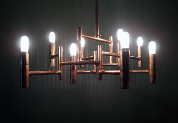 Hexa - handmade copper chandelier - switchrange