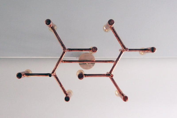 Hexa - handmade copper chandelier - switchrange