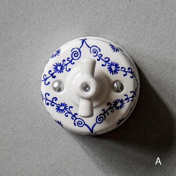 Painted period porcelain light switch - switchrange